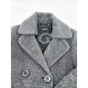 Guess Women’s Size Small Double Breasted Gray Wool Blend Short Style Lined Coat